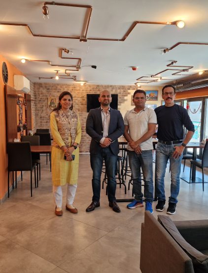 President of chamber with news achor of dd news with consulate of indian embassy in serbia