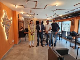 President of chamber with news achor of dd news with consulate of indian embassy in serbia